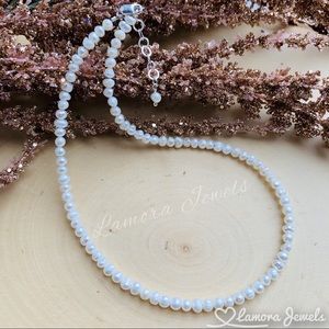 Genuine Natural Pearl Sterling Silver Necklace